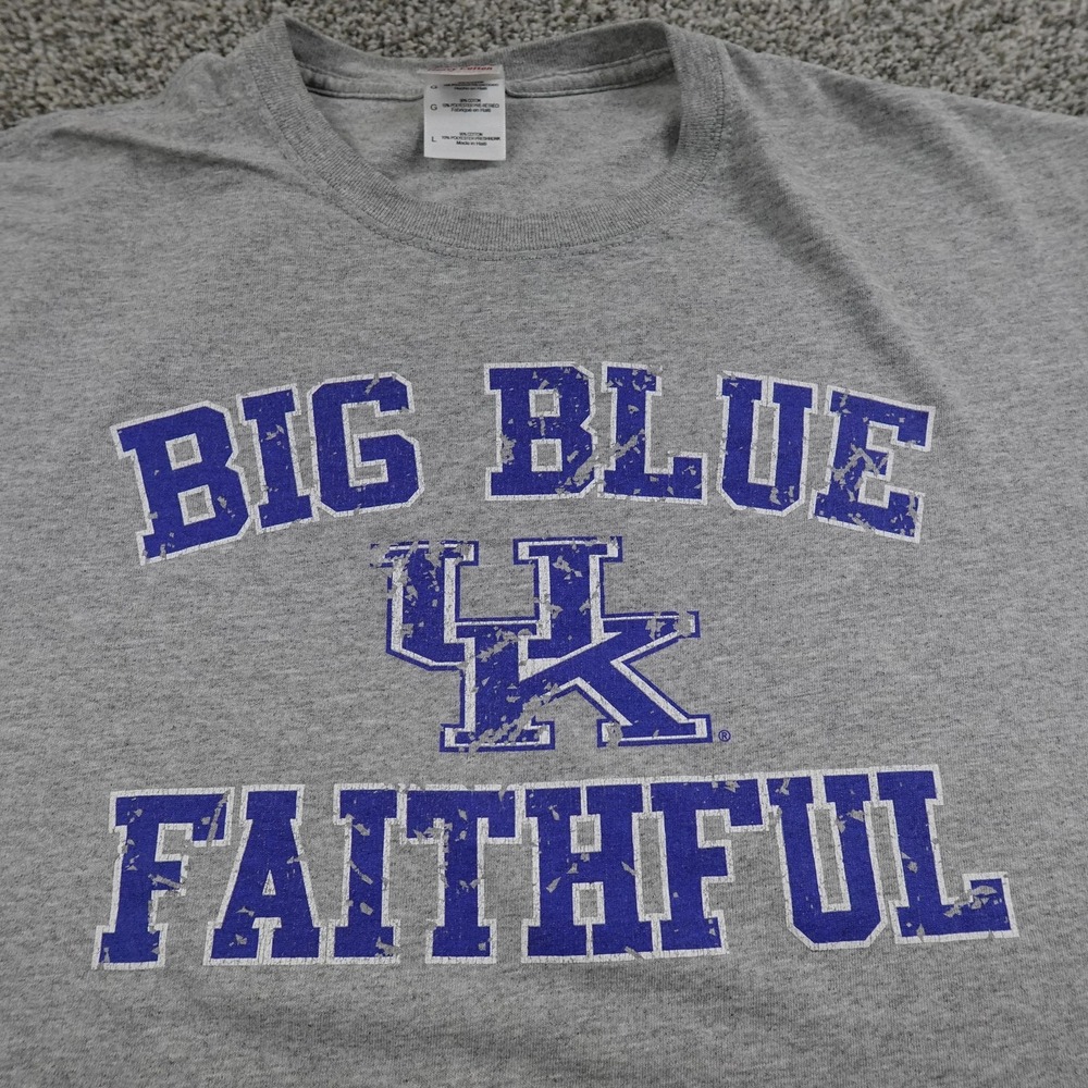 Kentucky Wildcats Shirt Mens L Gray NCAA Basketball UK KY College Graphic Tee